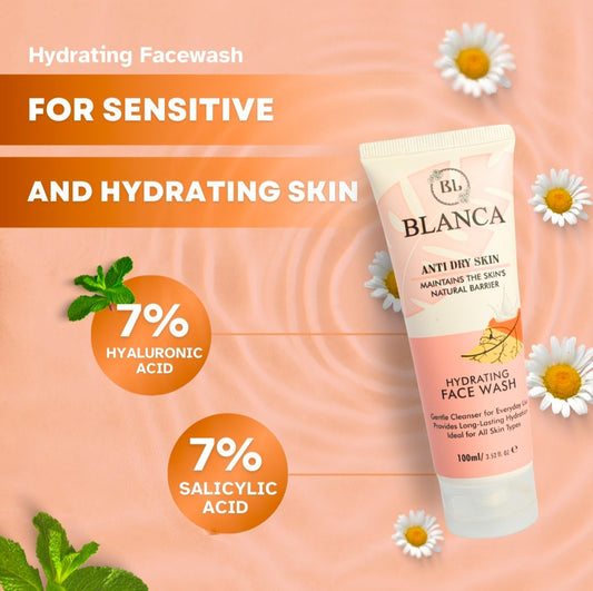 Blanca Anti Dry Skin Hydrating Facewash 100ml – Gentle Moisturizing Cleanser for Smooth & Healthy Skin