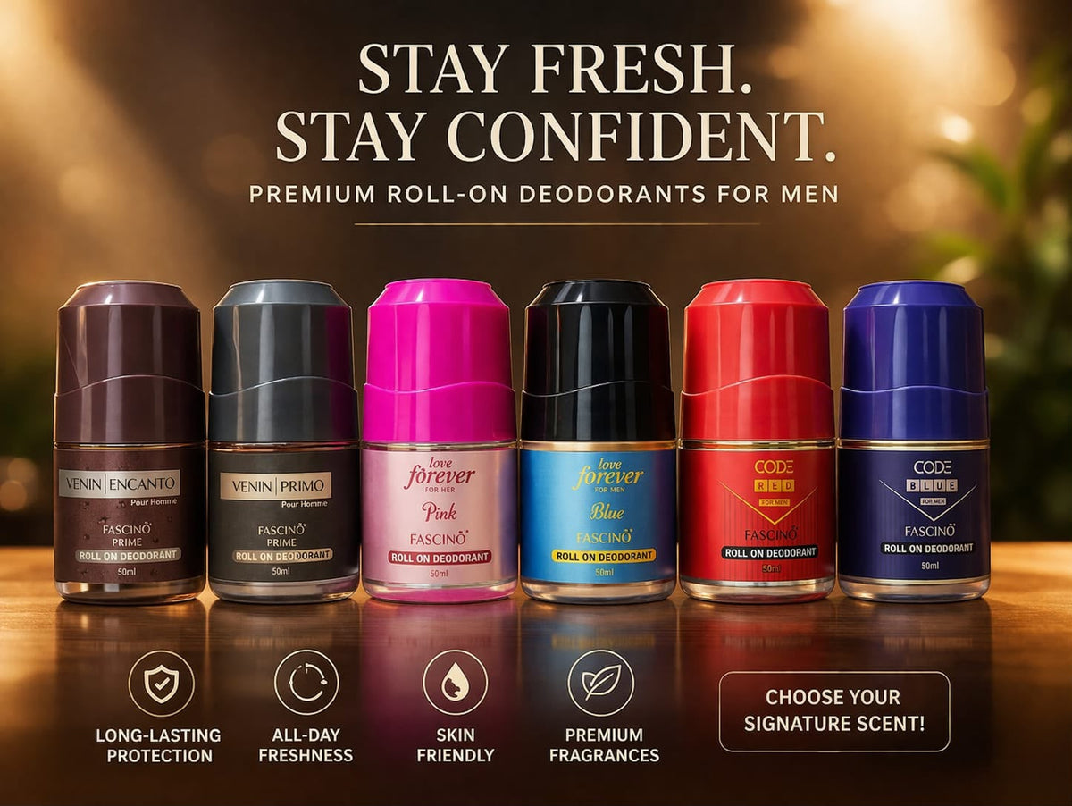 Premium roll-on deodorants by Fascino