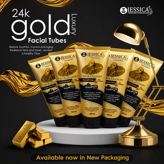 Jessica 24K Gold Luxury Facial Tubes Kit,