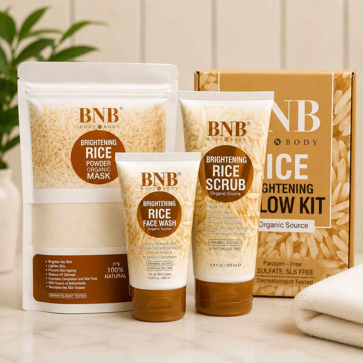 BNB Body N Body Brightening Rice Glow Kit (3-in-1