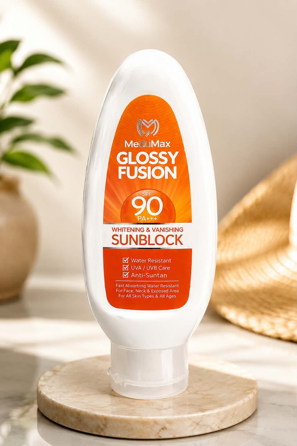 Glossy Fusion Sunblock Cream (120ml) - Broad Spectrum SPF Protection