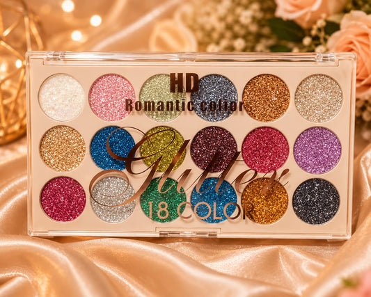18-color glitter eyeshadow palette