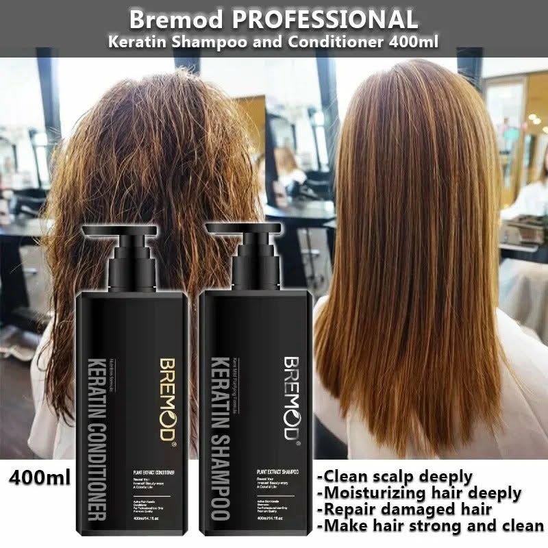 Bremod Professional Keratin Shampoo and Conditioner Duo (400ml)