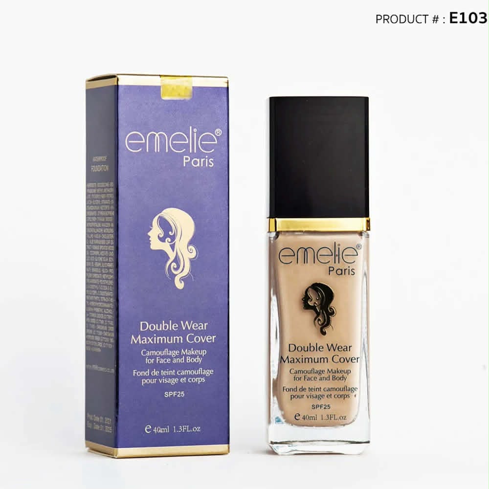 Emelie Paris Double Wear Maximum Cover Foundation.