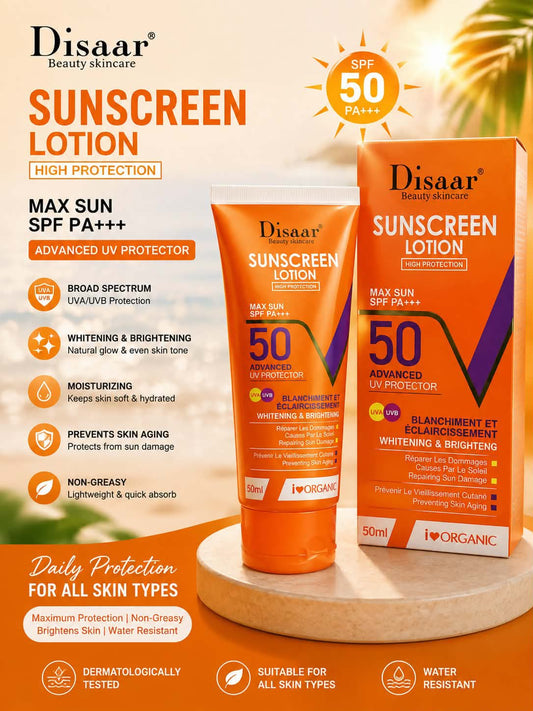 DISAAR Sunscreen Lotion Spf-50 Advance UV Protection, 50 ml